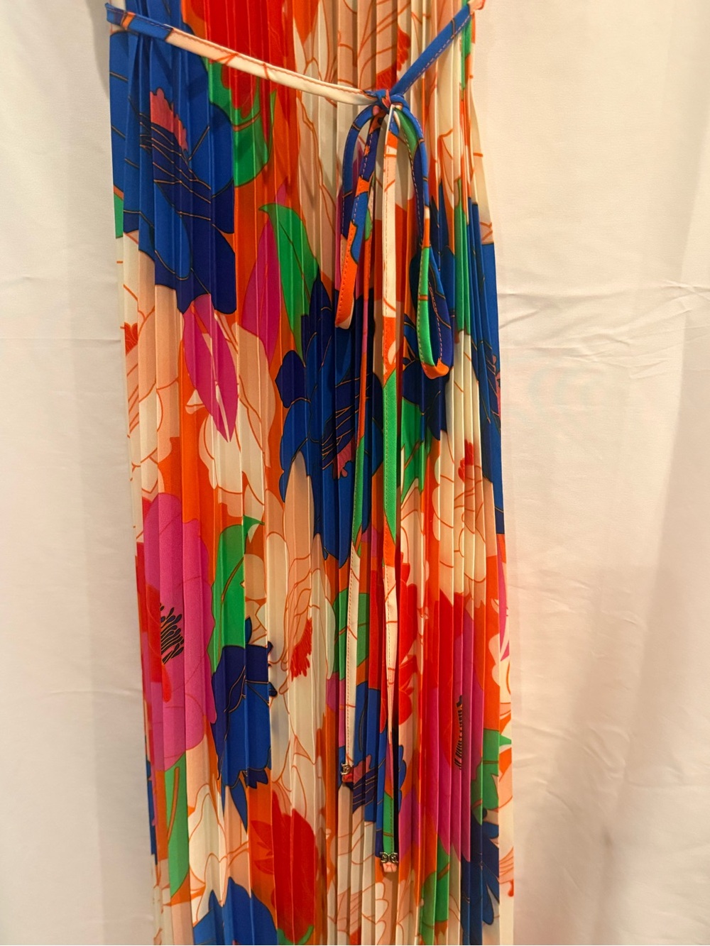 Sam Edelman Bright Multicolor Floral Pleated Maxi Dress - Picture 7 of 7